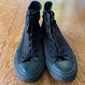 All black high top converse